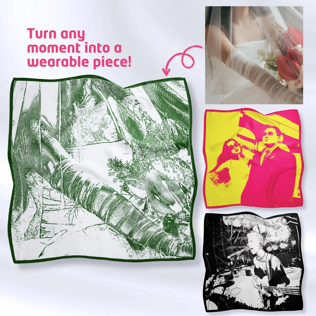 Custom Photo Satin Scarf: Personalized Pop-art Keepsake - Etsy | Etsy (US)
