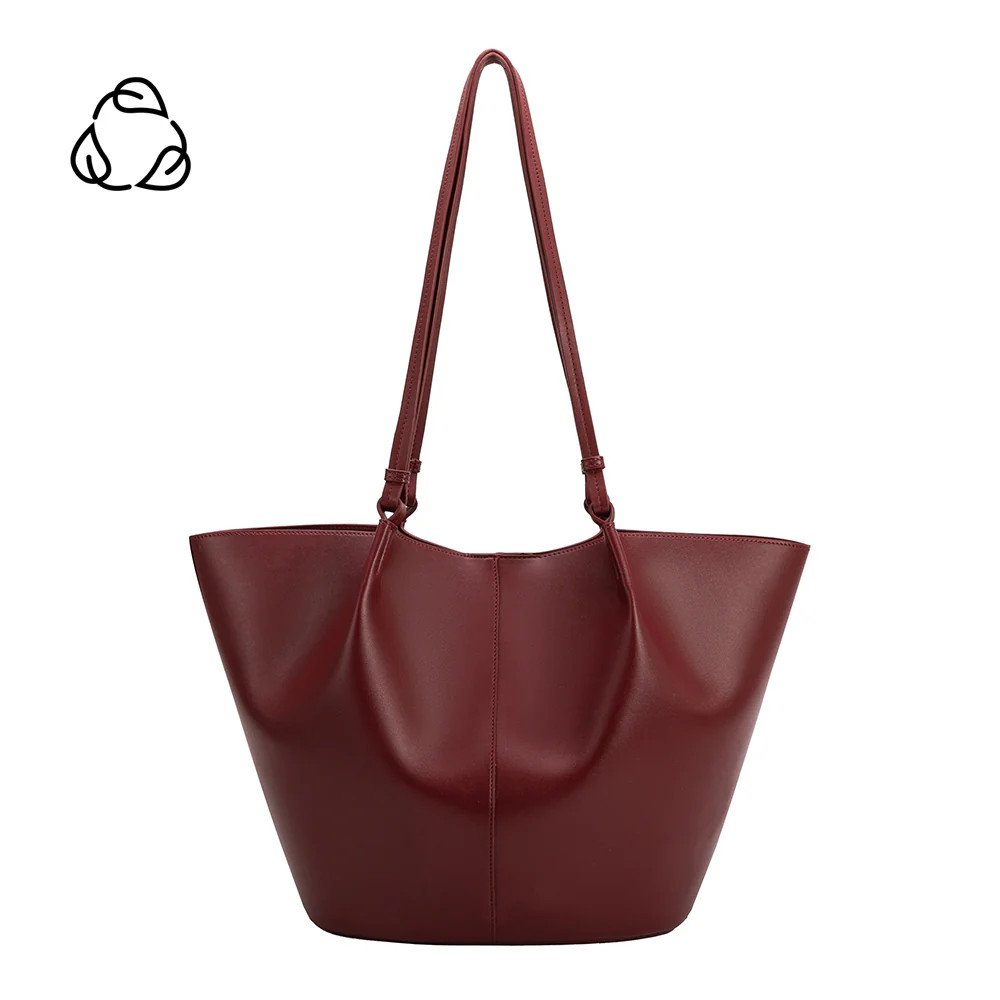 Lydia Cranberry Recycled Vegan Large Tote Bag | Melie Bianco