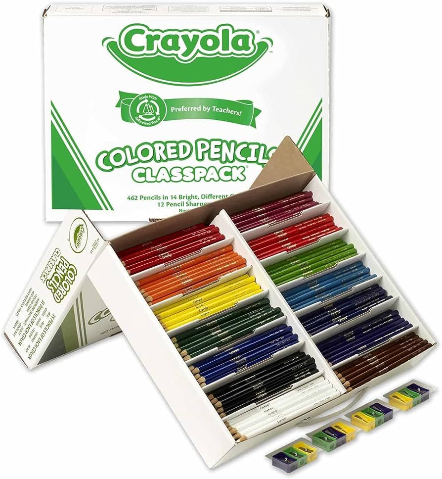 Crayola Colored Pencil Classpack, School Supplies, 14 colors (Colors may vary), 462 Count | Amazon (US)
