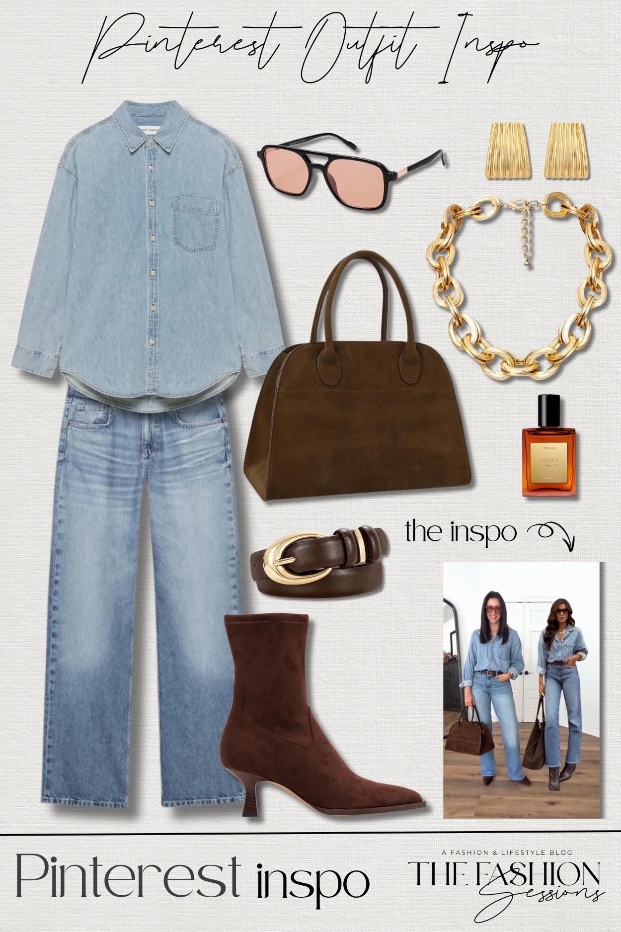 Denim on denim Pinterest inspo outfit!  
fall outfit | casual outfit 

#LTKStyleTip #LTKOver40 #LTKFindsUnder100