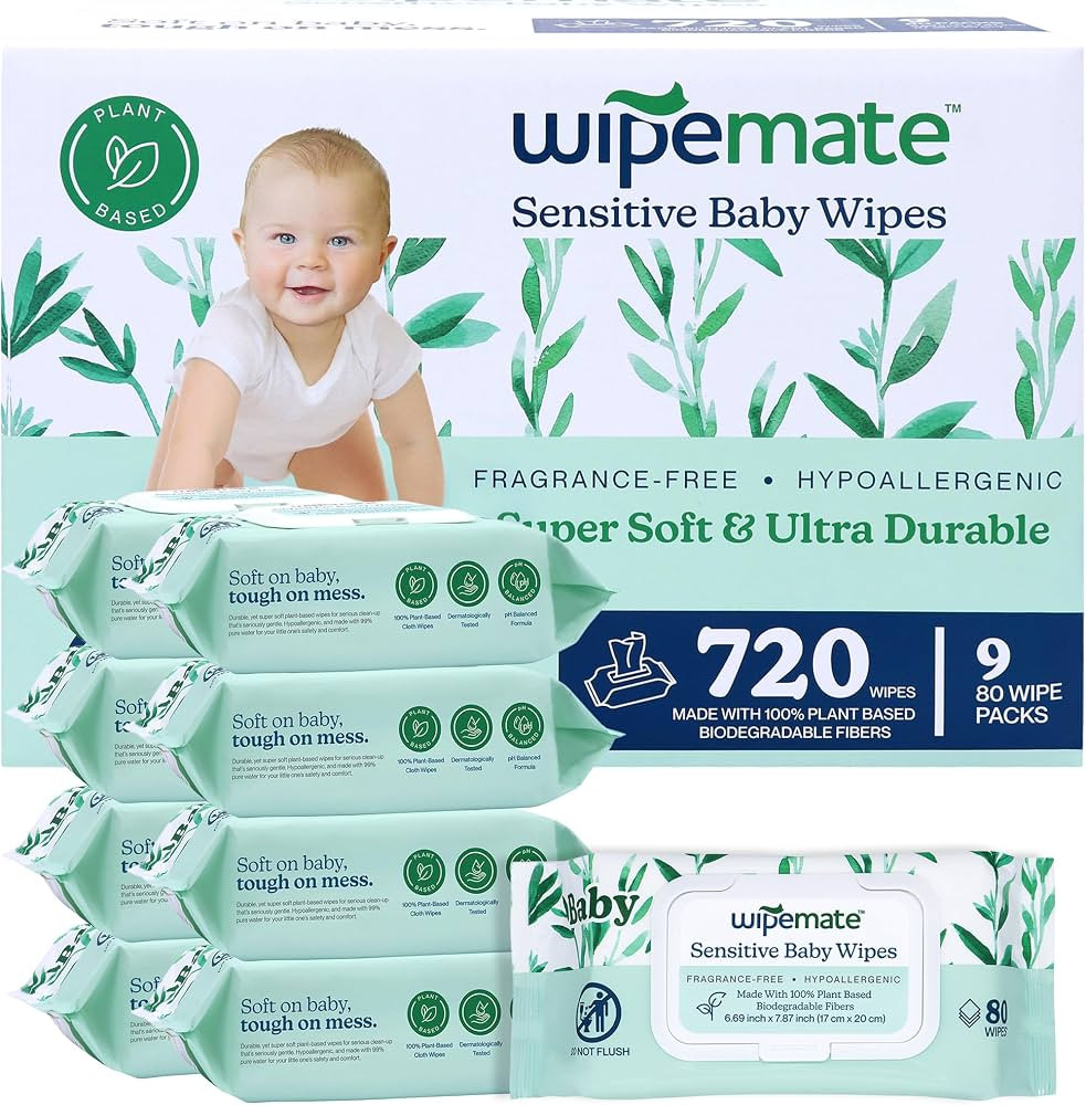 EWG-Verified Premium Baby Wipes, 99% Water-Based, Plastic-Free, Ultra-Soft Plant-Based Wipe, Chlo... | Amazon (US)