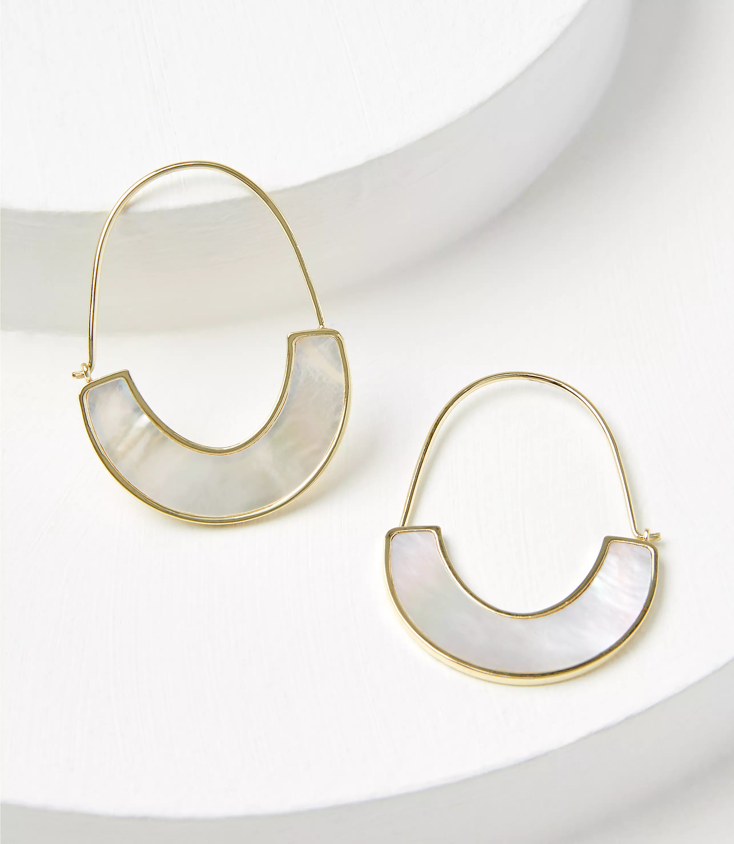 Metallic Teardrop Hoop Earrings | LOFT