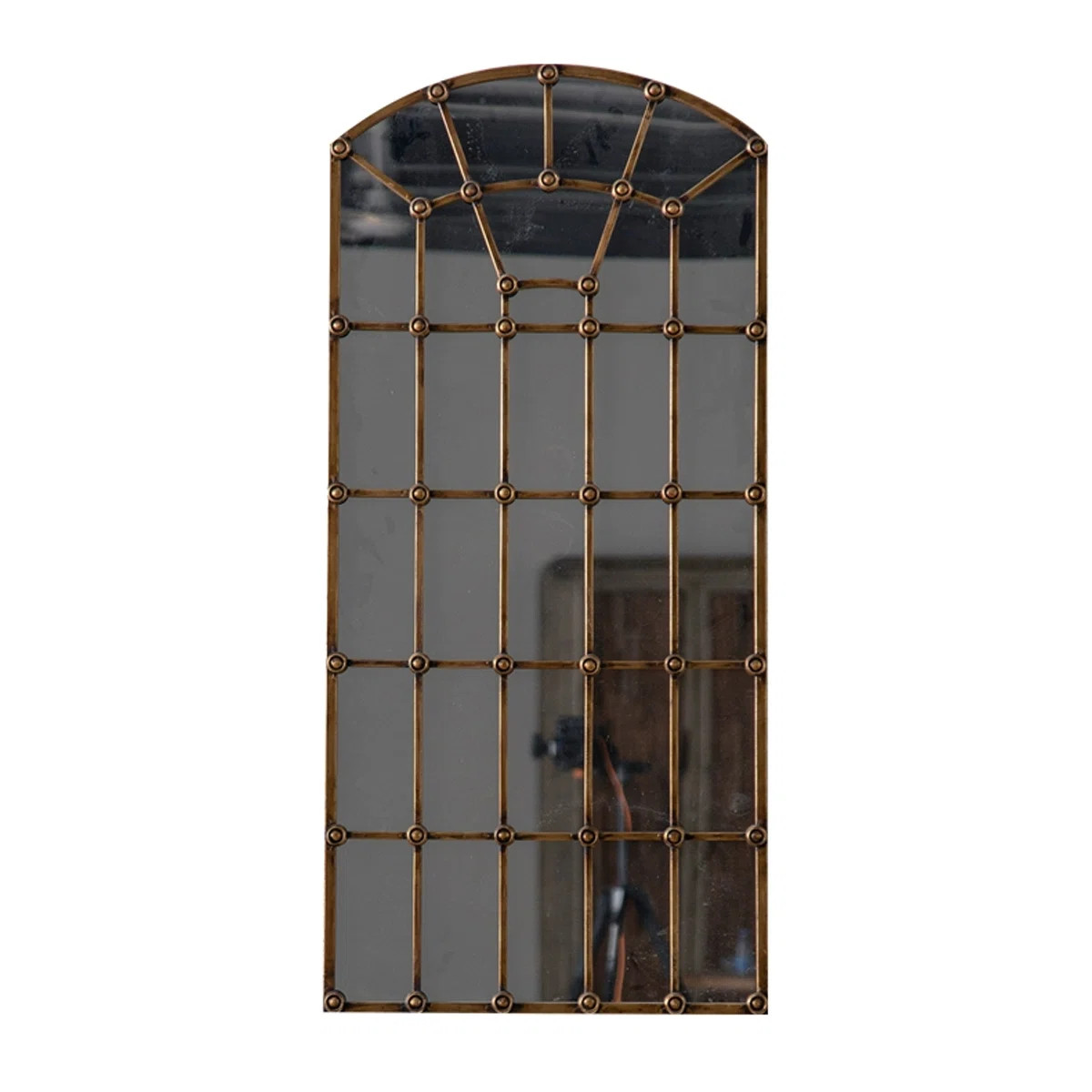 Retro distressed iron window frame mirror - Decorative hanging mirror for the living room entranc... | Wayfair North America