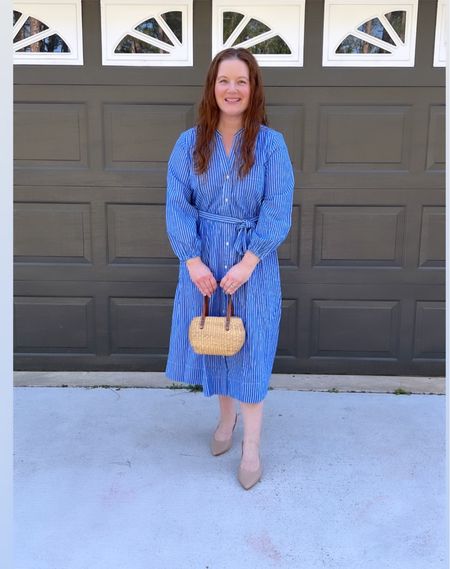 Walmart dress, stripe dress, blue & white stripes, kitten heels, bucket tote, Sea & Grass bag, Spring dress, Easter dress, affordable style

#LTKmidsize #LTKSeasonal #LTKfindsunder50