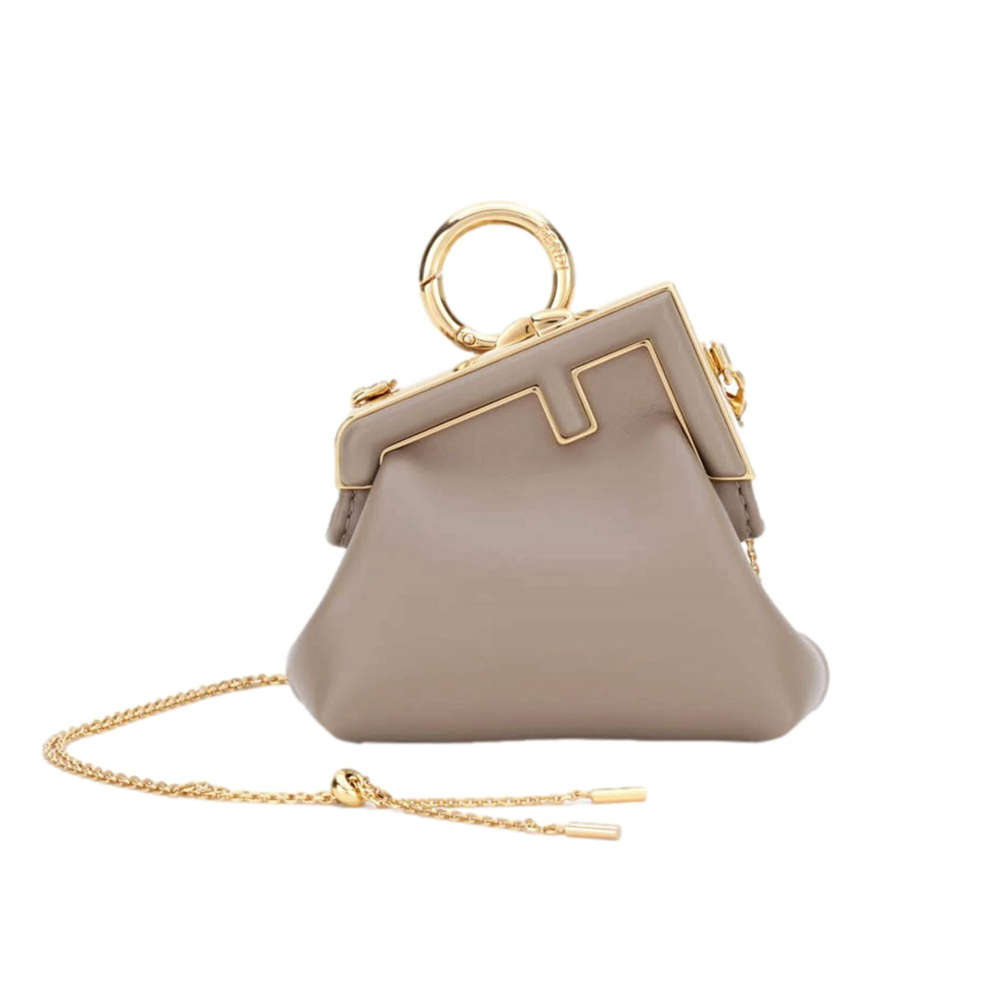 Fendi First Tortora Gray Leather Nano Micro Charm Pouch Bag | Walmart (US)