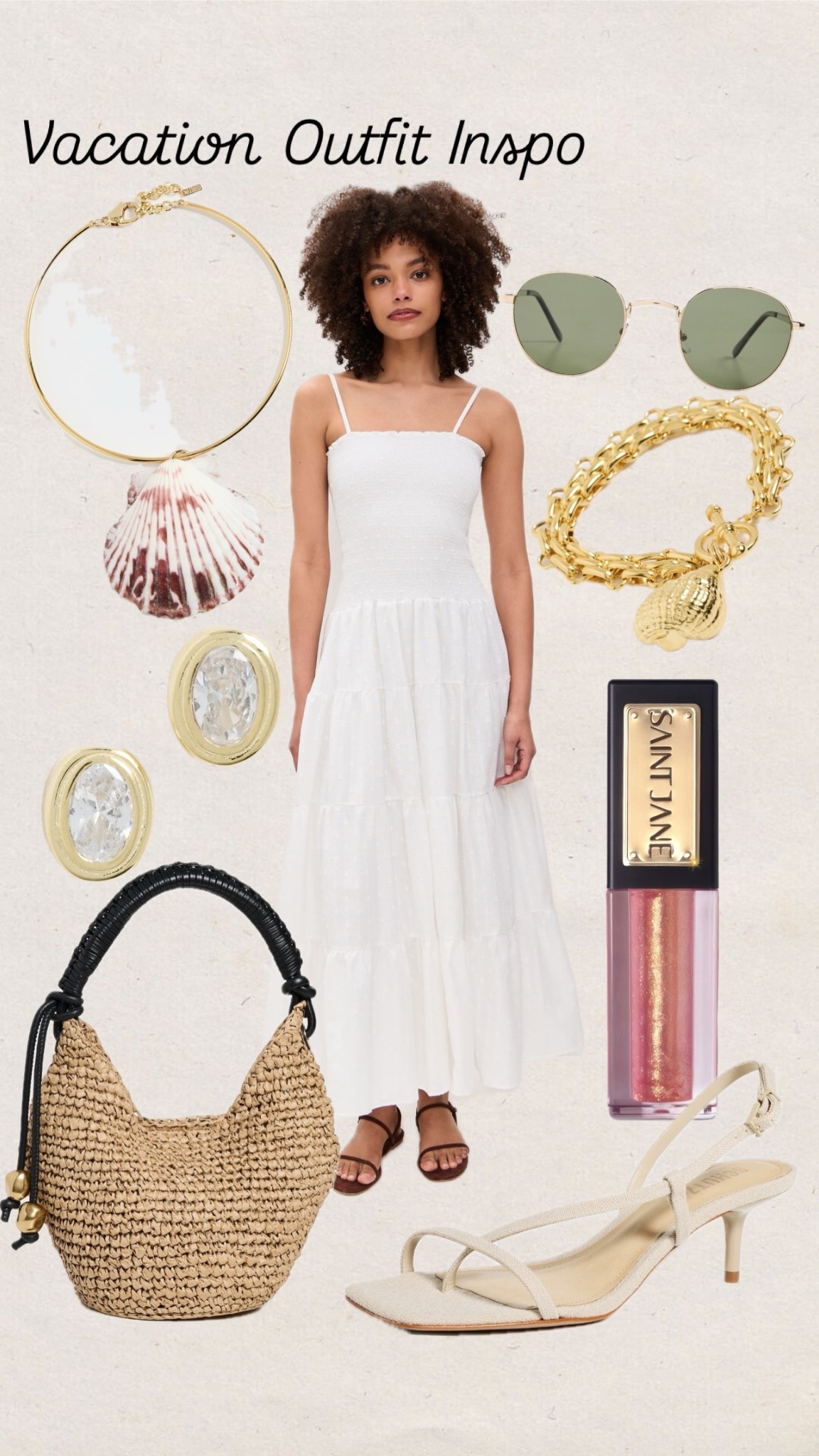 Vacation outfit inspiration
Bracelet
Straw bag
Raffia bag
Sandals
Sunglasses
Seashell Necklace
White dress
Summer outfit
Spring outfit

#LTKItBag #LTKFindsUnder100 #LTKShoeCrush