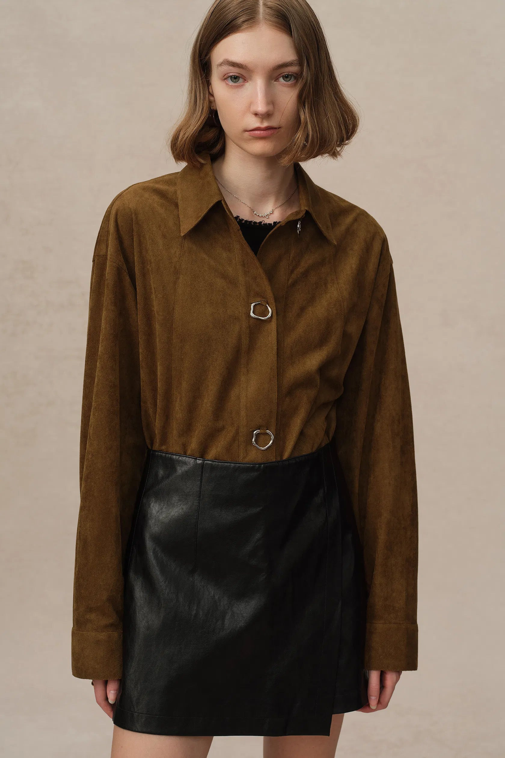 Brandy Lightweight Vegan Suede Shirt | Fabrique