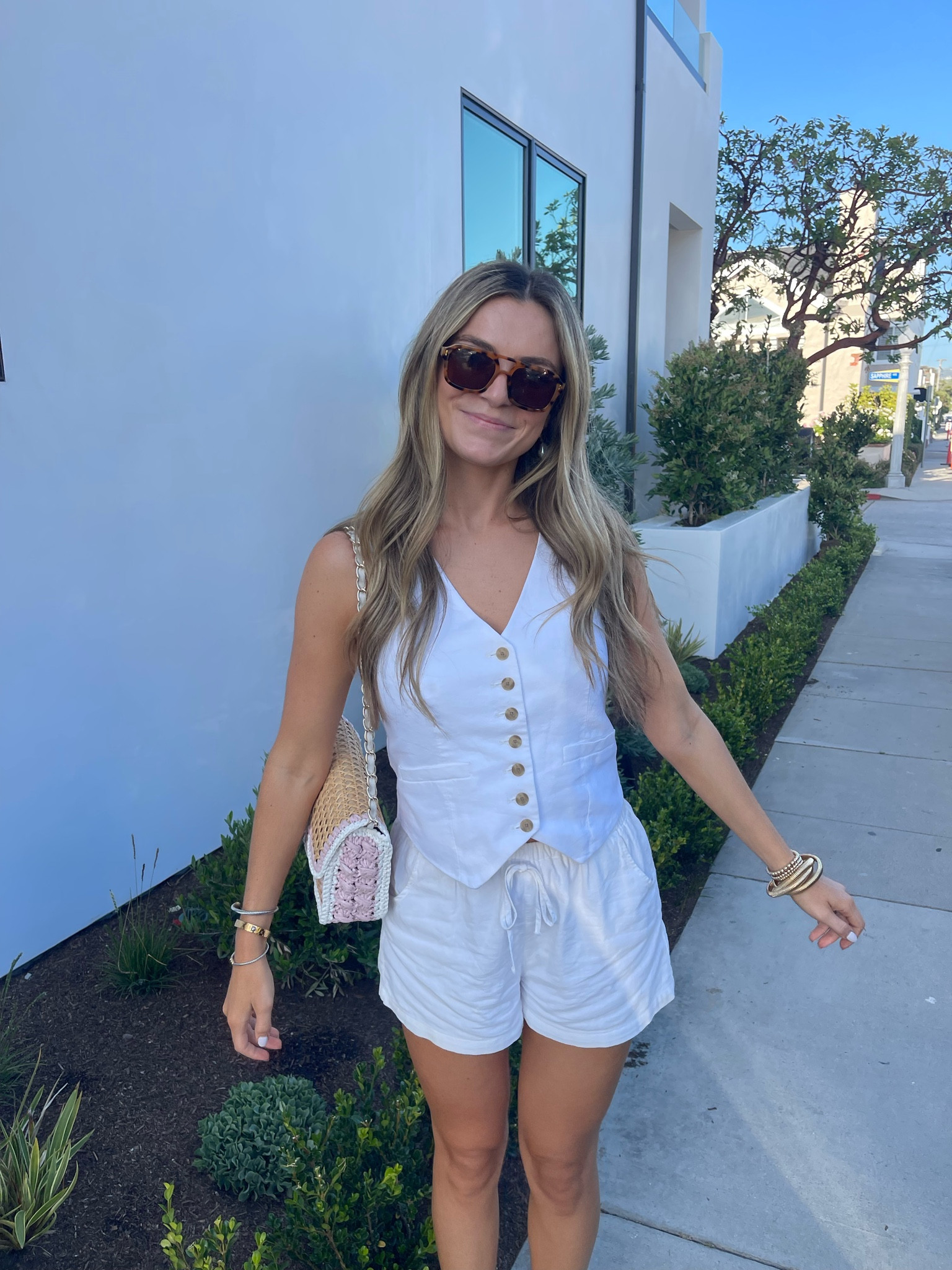 linen set! linen vest, linen shorts 