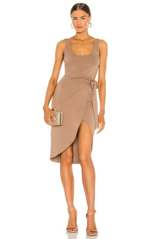 Lovers and Friends Kahlo Midi Dress in Tan from Revolve.com | Revolve Clothing (Global)
