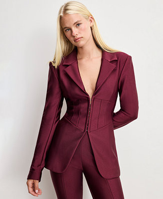 Good American Women's Dolly Joleans Shine Corset Blazer, Regular & Plus Size - Macy's | Macy's