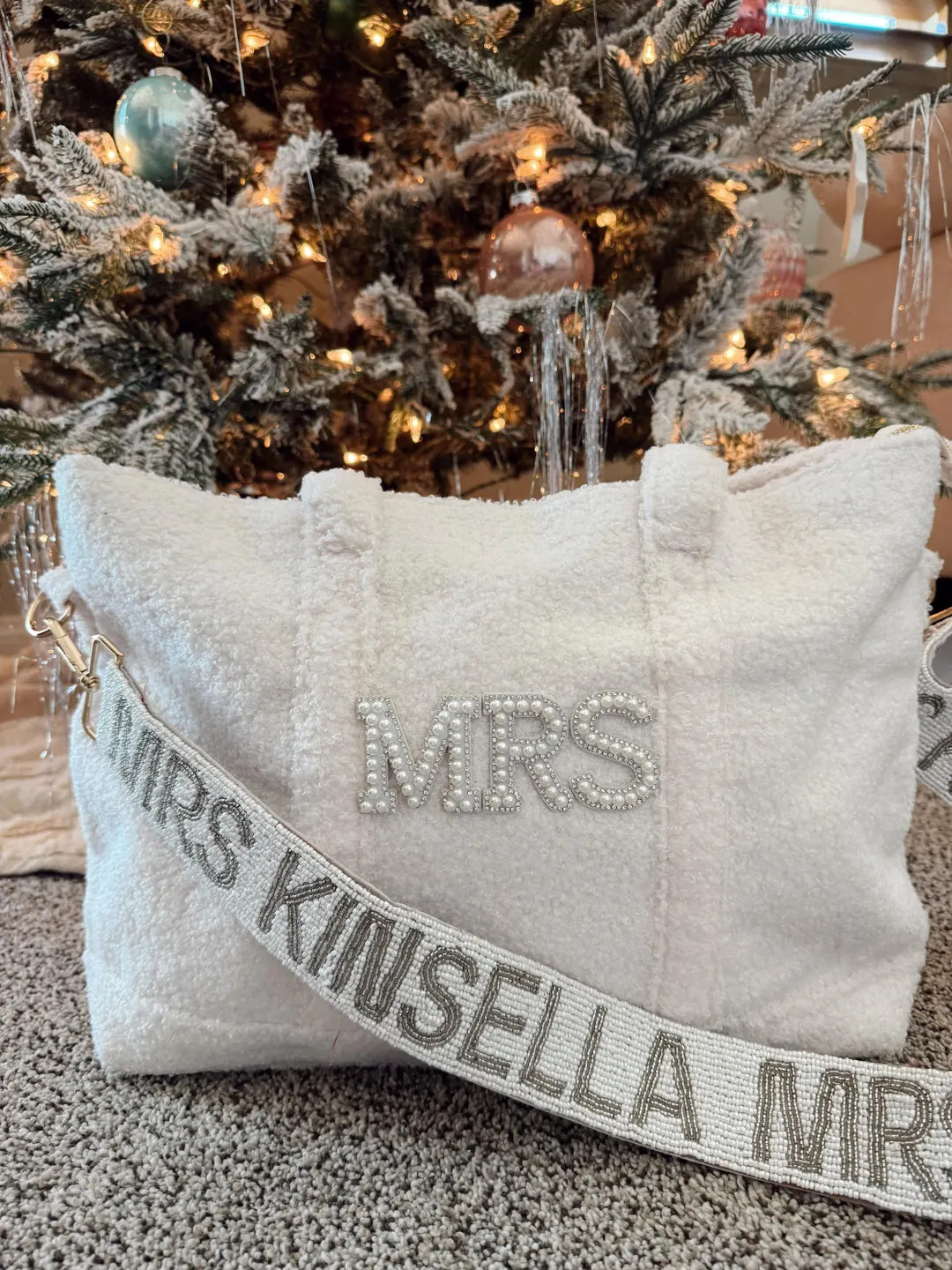 Teddy Tote | Sherpa Tote Bag | Bride Tote Bag | Wedding Bag for Bride | Bride Travel Bag | Honeym... | Etsy (US)