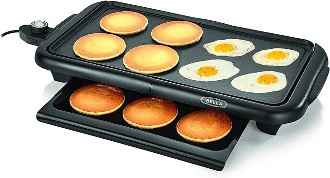 BELLA Electric Griddle w Warming Tray, Make 8 Pancakes or Eggs At Once, Fry Flip & Serve Warm, He... | Amazon (US)