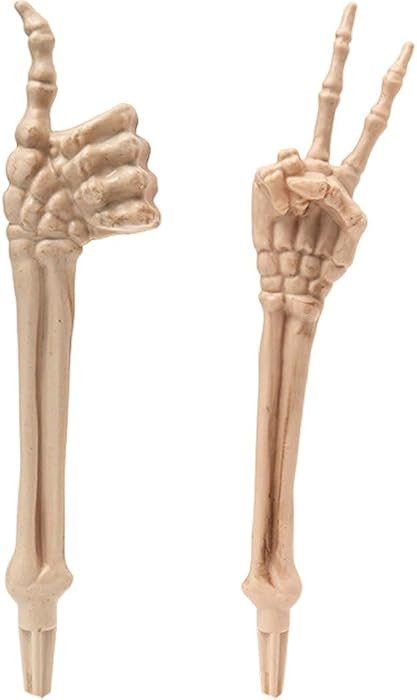 Halloween Skeleton Stakes Decorations, Creepy Hands Arms with Lawn Stakes, Realistic Skeleton Bon... | Amazon (US)
