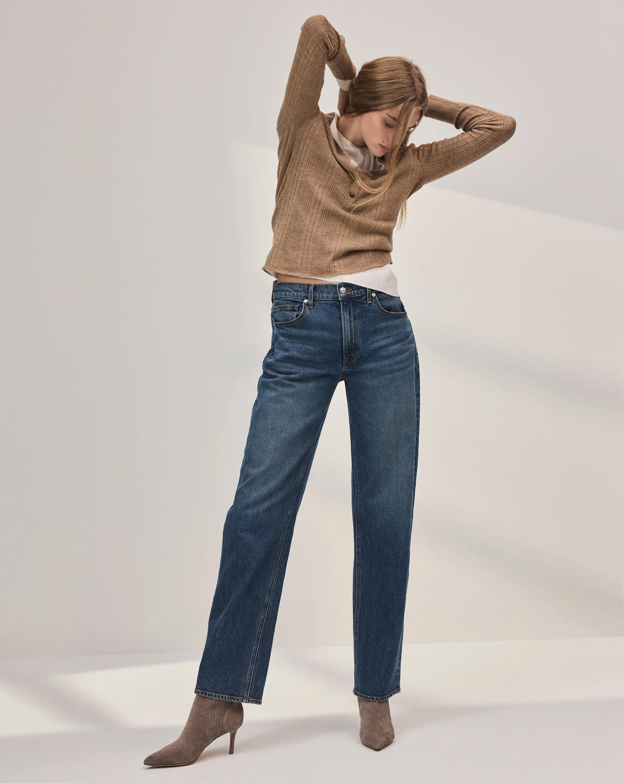 Daniela Straight-Leg Jean in Medium Wash La La Land | Veronica Beard | Veronica Beard