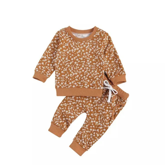 Baby Girl Personalized Long Sleeve Floral Outfit Set Baby | Etsy | Etsy (US)