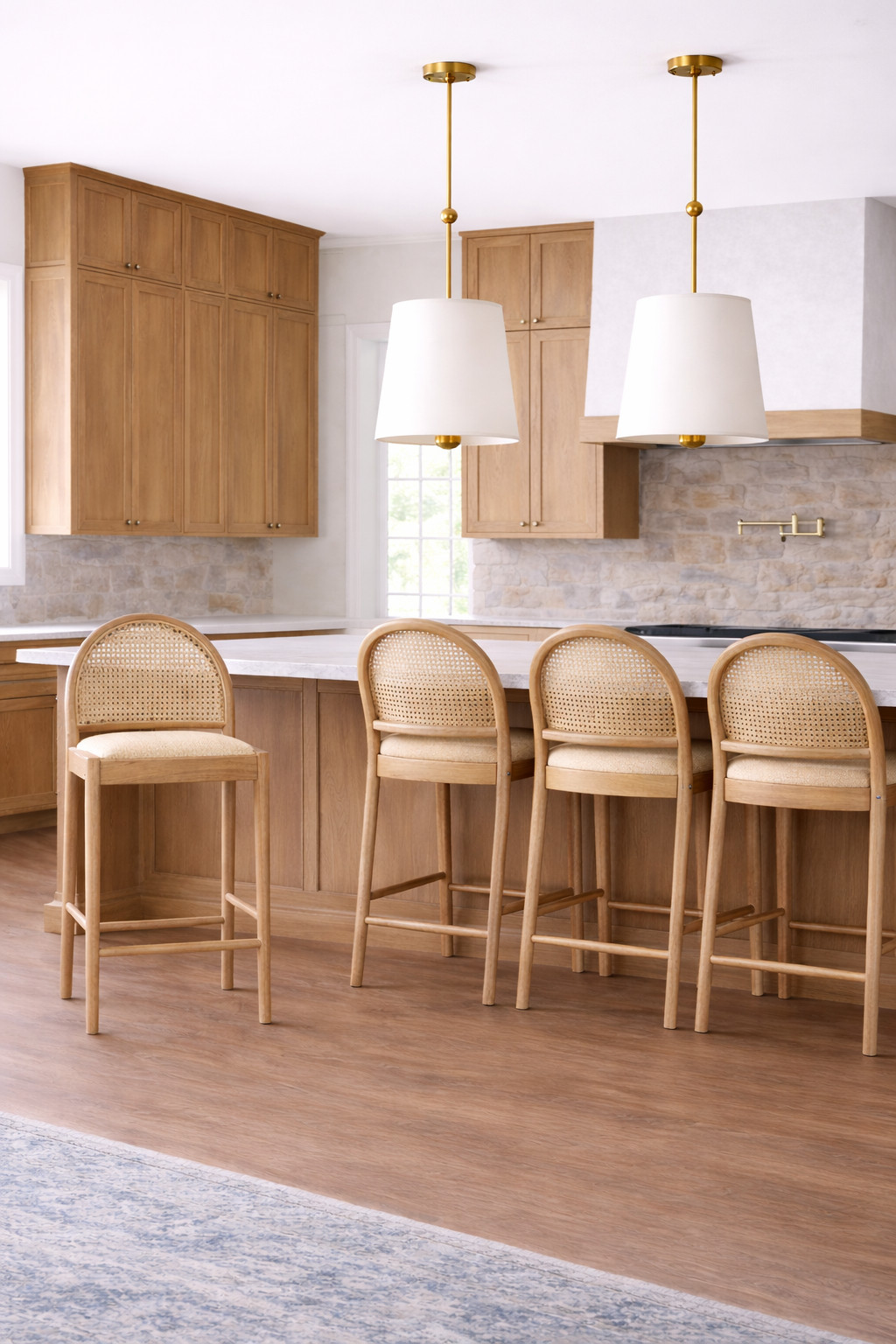 I'm loving these gorgeous Studio McGee barstools and pendant lights! So pretty and classic.  

 #LTKHome