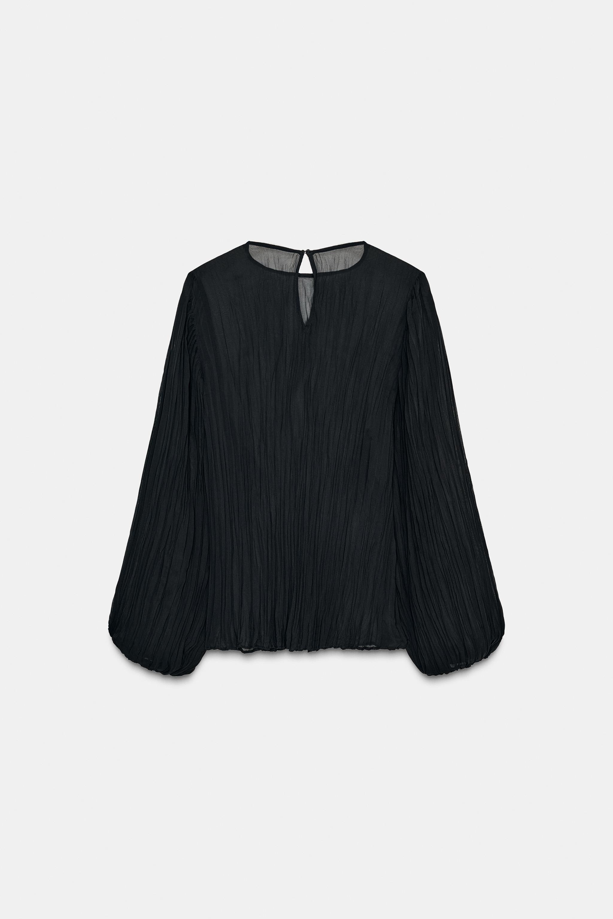 ZW COLLECTION PLEATED BLOUSE | Zara UK