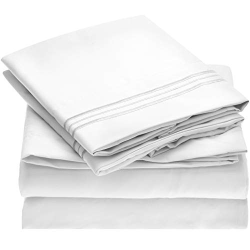Mellanni King Size Sheet Set - Hotel Luxury 1800 Bedding Sheets & Pillowcases - Extra Soft Cooling B | Amazon (US)