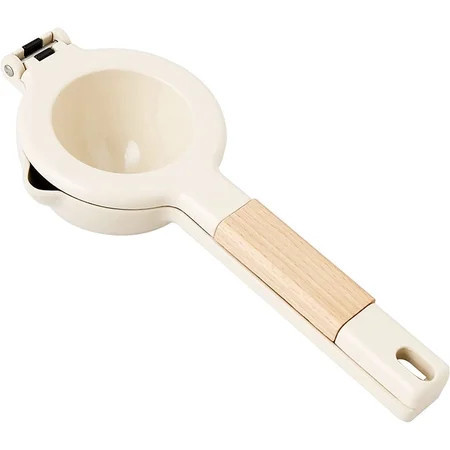 ABCISI Citrus Squeezer, Metal Hand Juicer, Manual Lemon Juicer Squeezer with Wooden Handle, Citrus Juicer Kitchen Tool for Limes, Kiwis, Grapes and other Fruits (Beige) | Walmart (US)