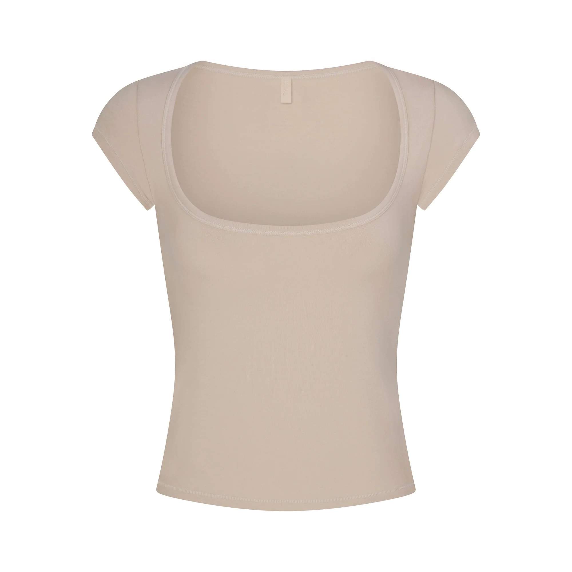 COTTON JERSEY SCOOP NECK T-SHIRT | STONE | SKIMS | SKIMS (US)