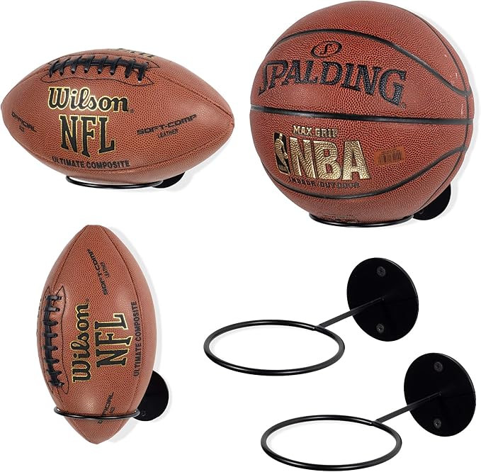 Wallniture Palla Universal Ball Rack Holder – Space Saver Wall Mount Display Storage Set of 5 | Amazon (US)