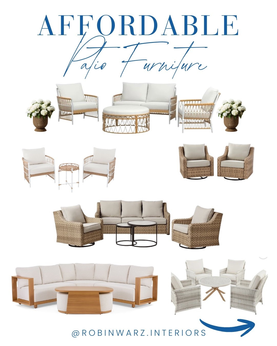 Affordable patio furniture that looks designer. Looks like Pottery Barn! Serena & Lily dupe.

#LTKmomlife #LTKHome #LTKMothersDay