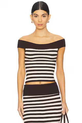 Frankies Bikinis X Bella Hadid Tucker Top in Cowboy Stripe from Revolve.com | Revolve Clothing (Global)
