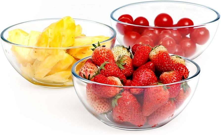 NUTRIUPS 6 Inch Glass Bowls, 22oz Small Glass Bowl Set, Clear Tempered Glass Salad Bowls for Kitc... | Amazon (US)