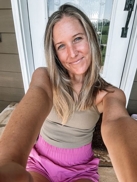 My go to every day outfit this summer 🩷 cute, comfy and stylish. The perfect Lululemon dupes. I’ve been living in my hokas and on cloud- exact ones I have linked  

#LTKSeasonal #LTKstyletip #LTKunder50