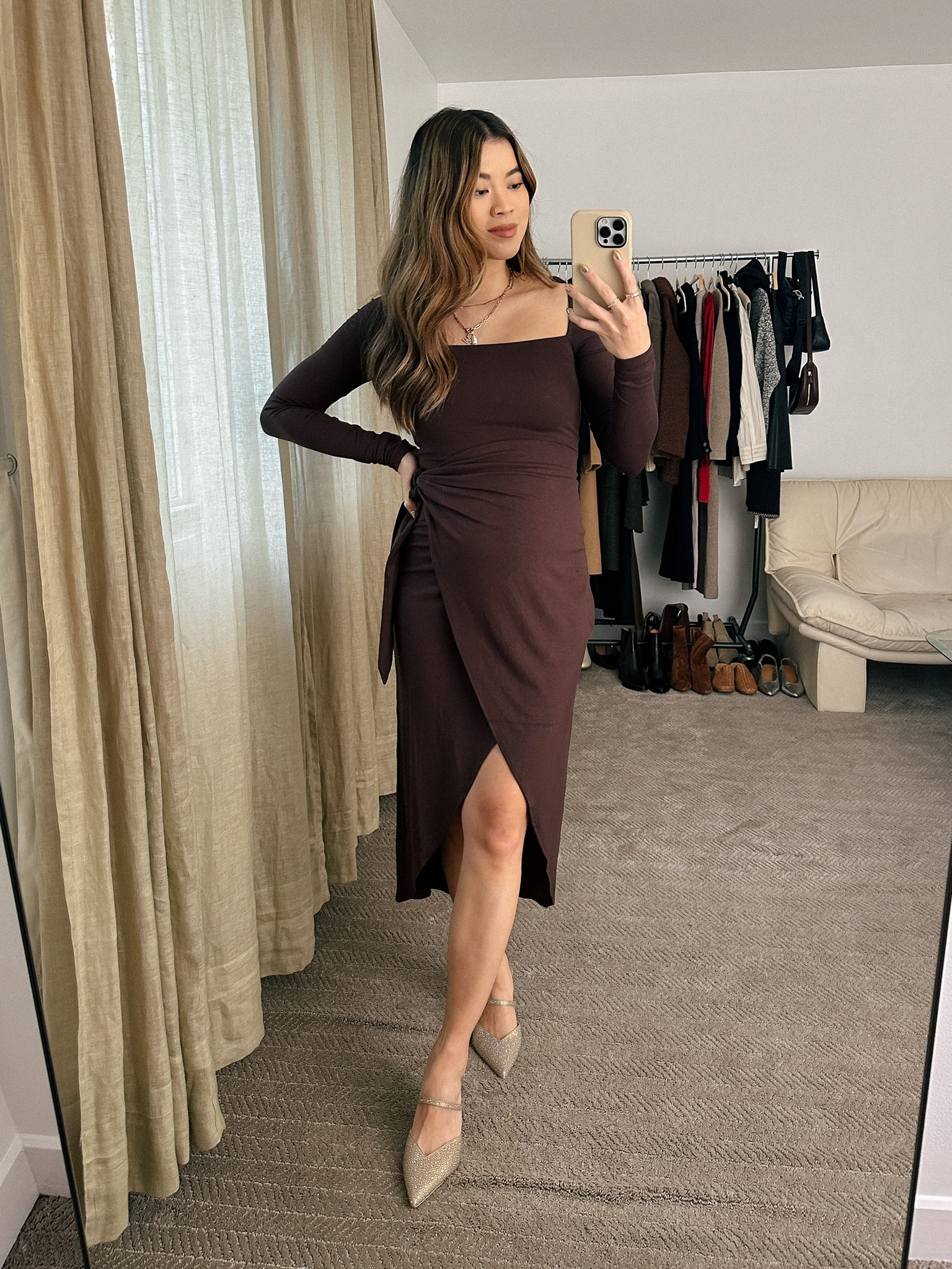 Love this chocolate brown dress!

vacation outfits, winter outfit, Nashville outfit, winter outfit inspo, family photos, maternity, ltkbump, bumpfriendly, pregnancy outfits, maternity outfits, holiday outfit

#LTKstyletip #LTKbump #LTKparties
