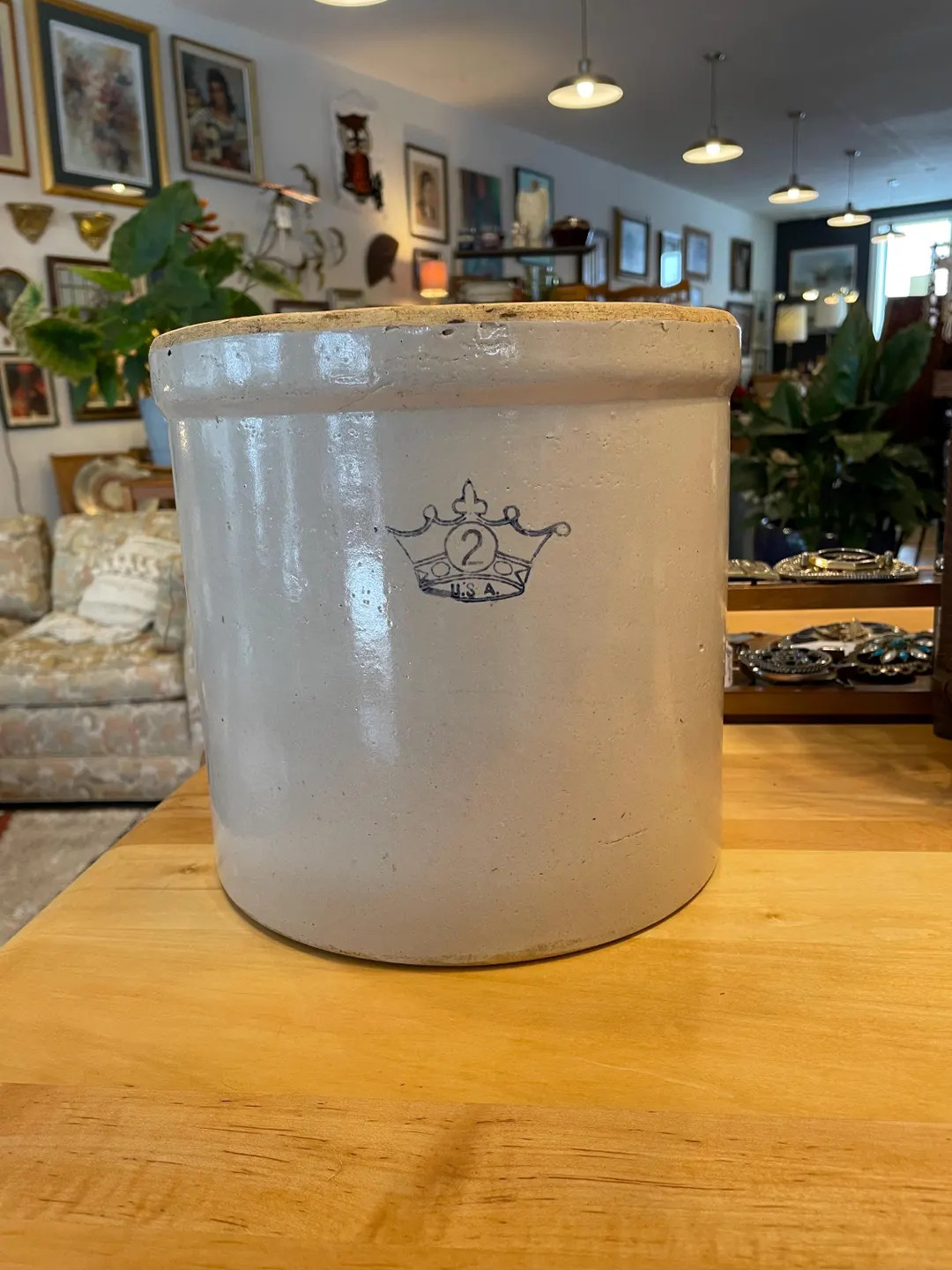 Vintage Robinson Ransbottom Blue Crown Stoneware Crock 2 Gallon USA | Etsy (US)