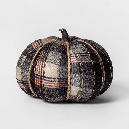 Knit Plaid Pumpkin Halloween Decoration Medium - Spritz™ | Target