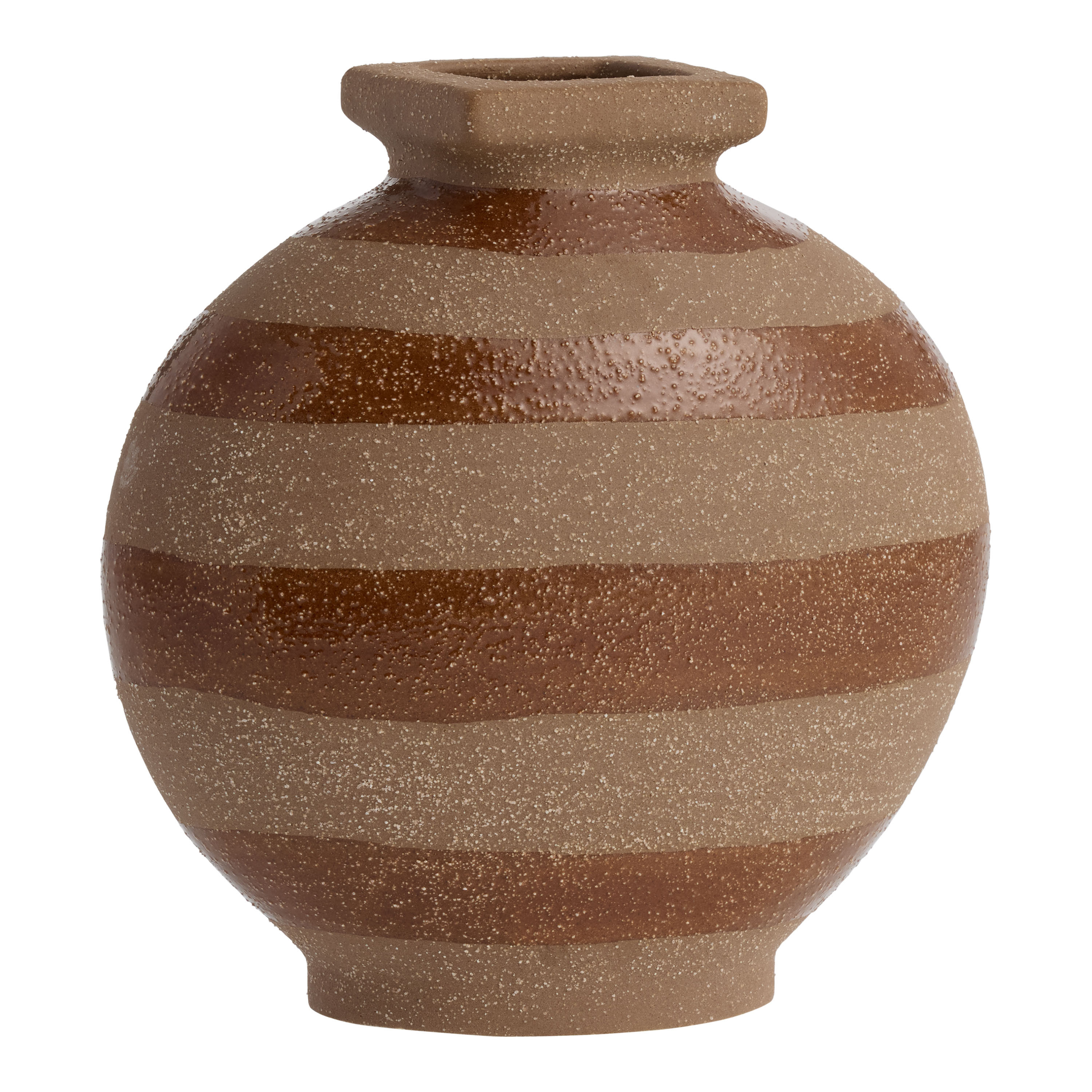 Brown Clay Striped Vase - World Market | World Market