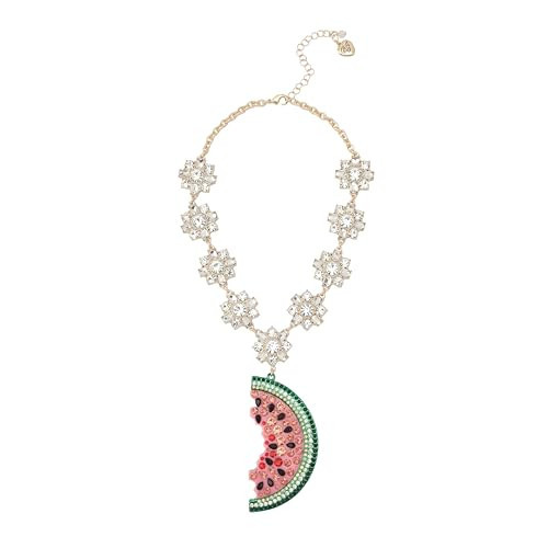 Betsey Johnson Women's Betsey's Backyard Watermelon Pendant Necklace | Amazon (US)