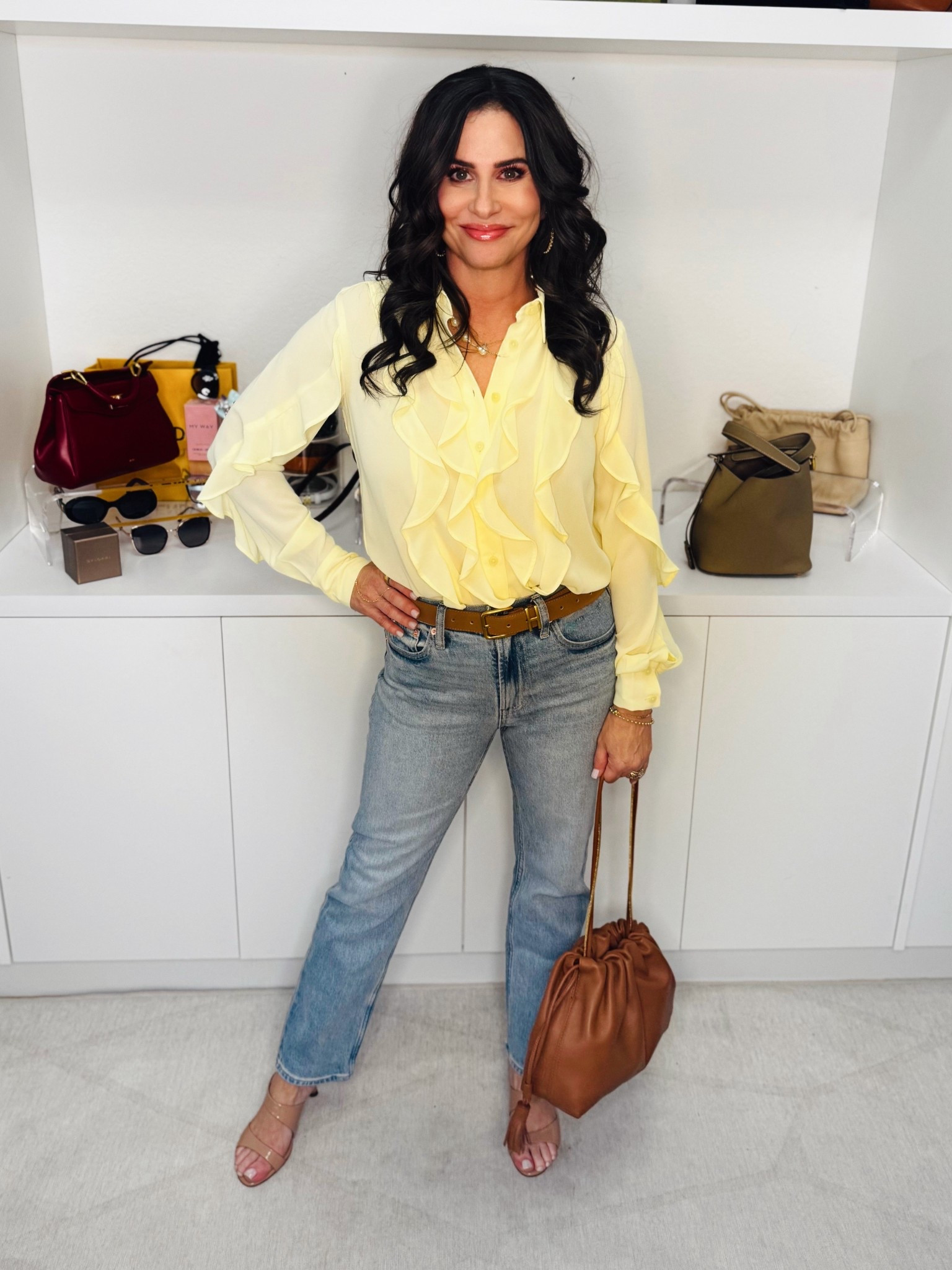 A cute casual spring look . Beautiful dainty spring yellow blouse . #springstyleinspo #casualspringlook #springyellow 

#LTKootd #LTKSaleAlert #LTKOver40

#LTKSaleAlert #LTKootd #LTKOver40