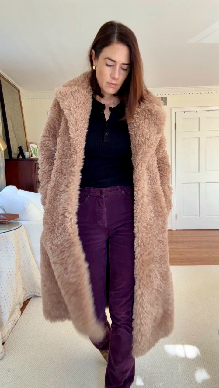 Layers, texture, and a little bit of edge. Whoever said basics were basic is gravely mistaken 🫶🏻

Henley top with keyhole back @citizensofhumanity 
Corduroy pants @paige 
Suede edgy booties @chloe 
Faux fur teddy coat @mango 
Fun socks @hotsoxco 

#ootd #winterstyle #wintermood

#LTKFindsUnder100 #LTKSeasonal #LTKootd