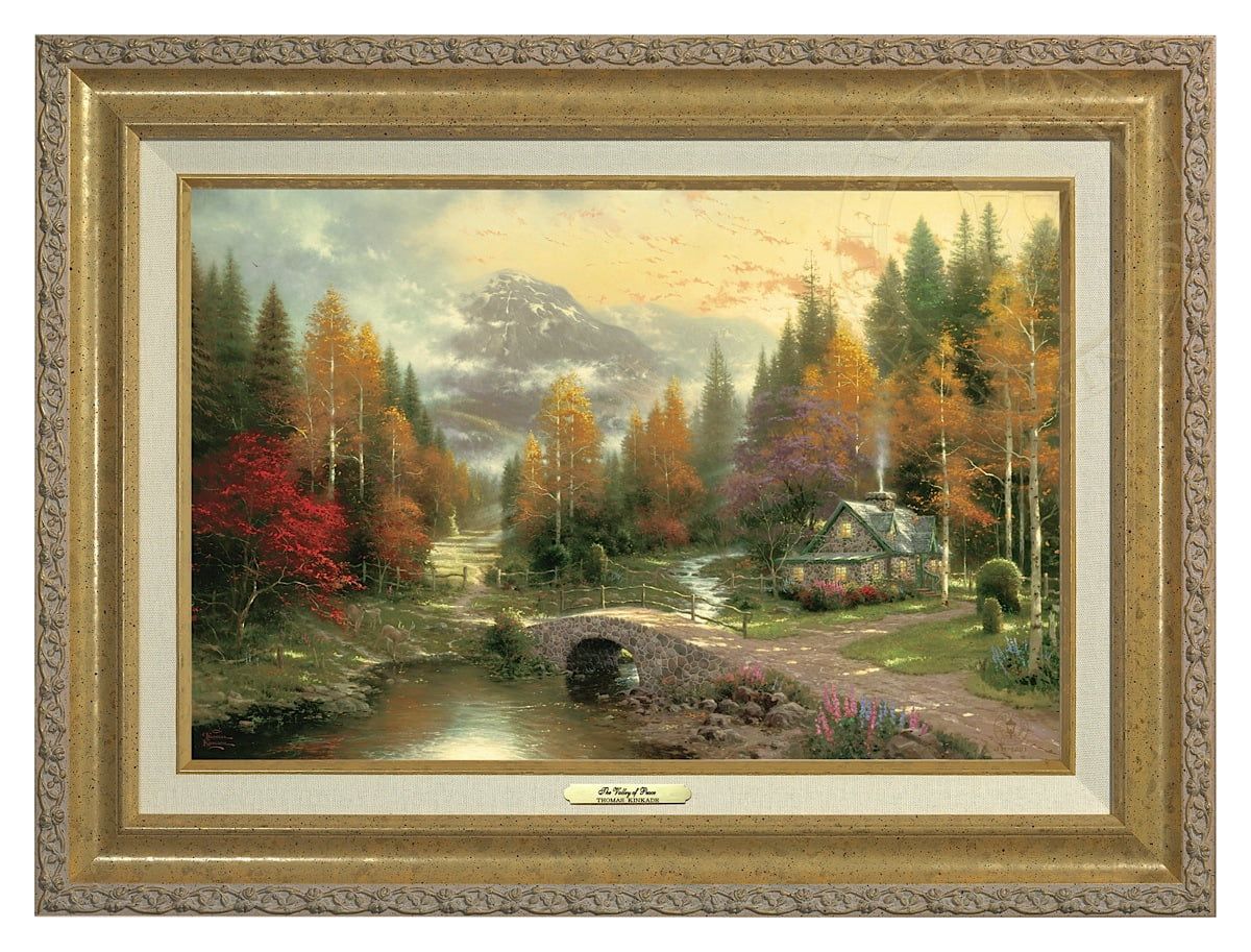 Thomas Kinkade The Valley of Peace - Canvas Classic (Gold Frame) | Walmart (US)