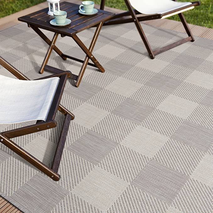 CAMILSON Buffalo Plaid Outdoor Rug – Check Area Rugs for Indoor and Outdoor Patios, Checkered P... | Amazon (US)