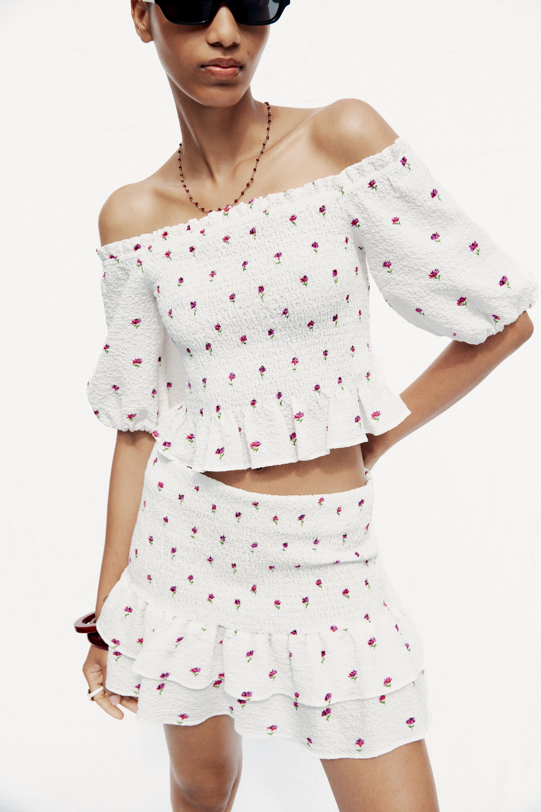 FLORAL PRINT MINI SKIRT | Zara UK