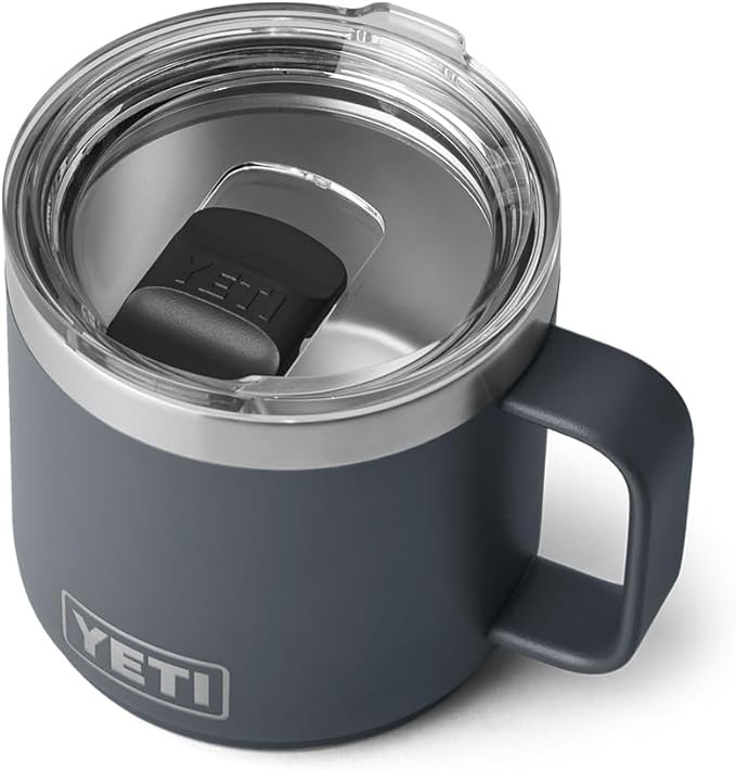 YETI Rambler 14 oz Stackable Mug, Vacuum Insulated, Stainless Steel with MagSlider Lid, Charcoal | Amazon (US)