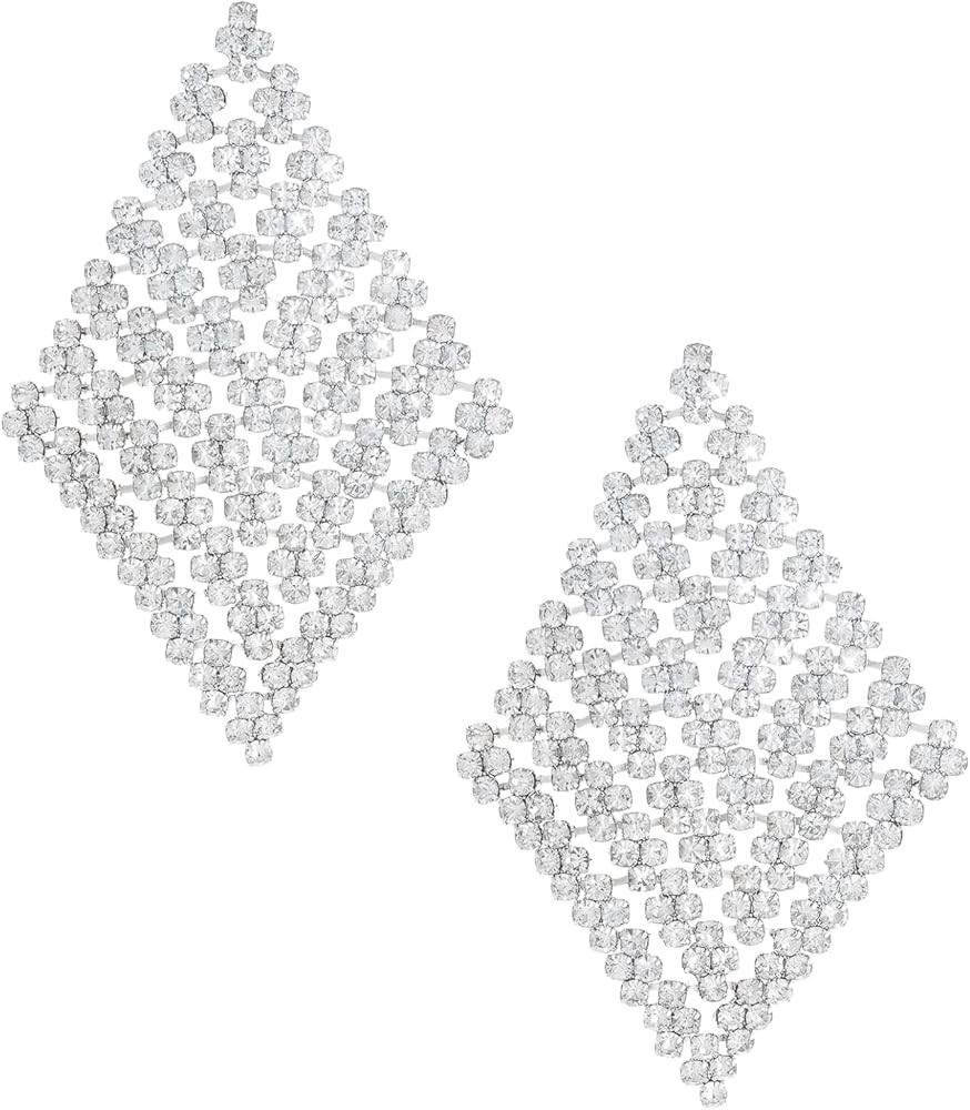 Ettika Draping Earrings for Women. Swinging Crystal & Silver Plated Earrings. Fashion Jewelry and... | Amazon (US)