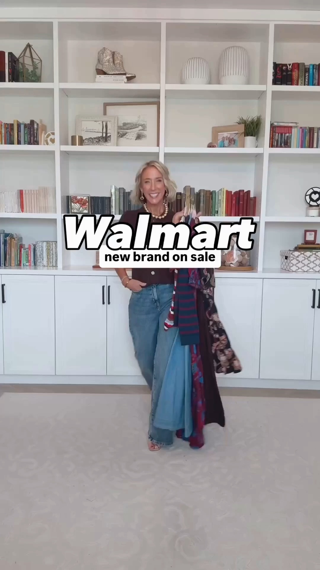 Walmart - new brand on sale 1. Crewneck Cardigan w/ Short Sleeves - size XS. Was $22.98. Now $20.68. 4 colors. 2. Wide Leg Jeans (says cropped but is not) - size 2. Was $28. Now $20.24. 4 colors. 3. Tiered Midi Dress w/ Short Sleeves - size XS. Was $24.98. Now $22. 3 colors. 4. Pleated Waist Midi Shirtdress w/ Short Sleeves - size XS. Was $27.98. Now $21. 3 colors. 5. Olive Saddle Bag - Was $25.98. Now $19.47. 2 colors. 6. Crewneck Cardigan w/ Patch Pockets - size XS. Was $17.98. Now $13. 4 colors. 7. Wide Leg Jeans (says cropped but is not) - size 2, full. Was $28. Now $21. 4 colors. 8. Puff Sleeve Seamed Midi Dress - size XS. Was $24.98. Now $22. 2 colors. 9. Printed Square Scarf - Was $6.97. Now $5.23. 6 colors. 10. V Neck Mini Dress w/ Flutter Sleeves - size XS. Was $24.98. Now $16.98. 3 colors. 11. Buckle Tall Boots - TTS. Was $46.98. Now $35.24. 3 colors. 12. Stripe Sweater w/ Short Sleeves - size XS. Was $17.98. Now $13. 2 colors. 13. High Rise Flare Jeans - size 0 (tight). Was $26.98. Now $20. 2 washes.