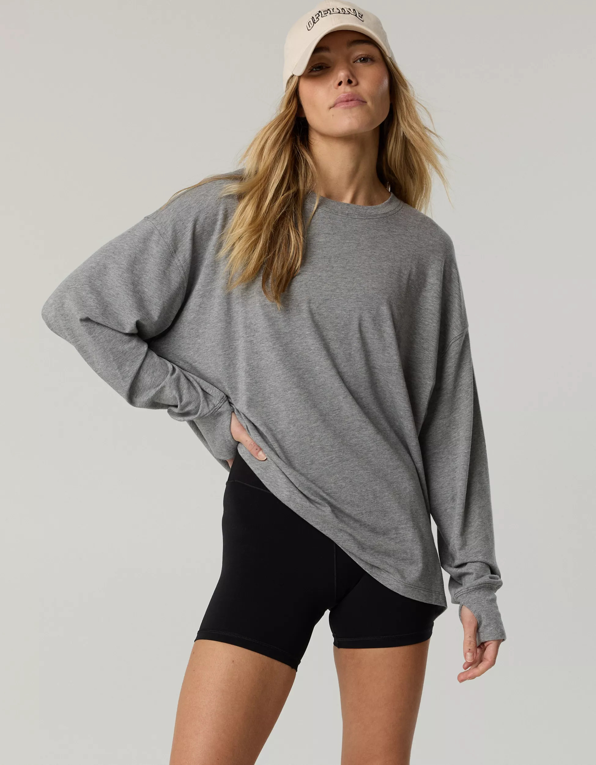 OFFLINE By Aerie Let's Stretch Long Sleeve Boyfriend T-Shirt | Aerie