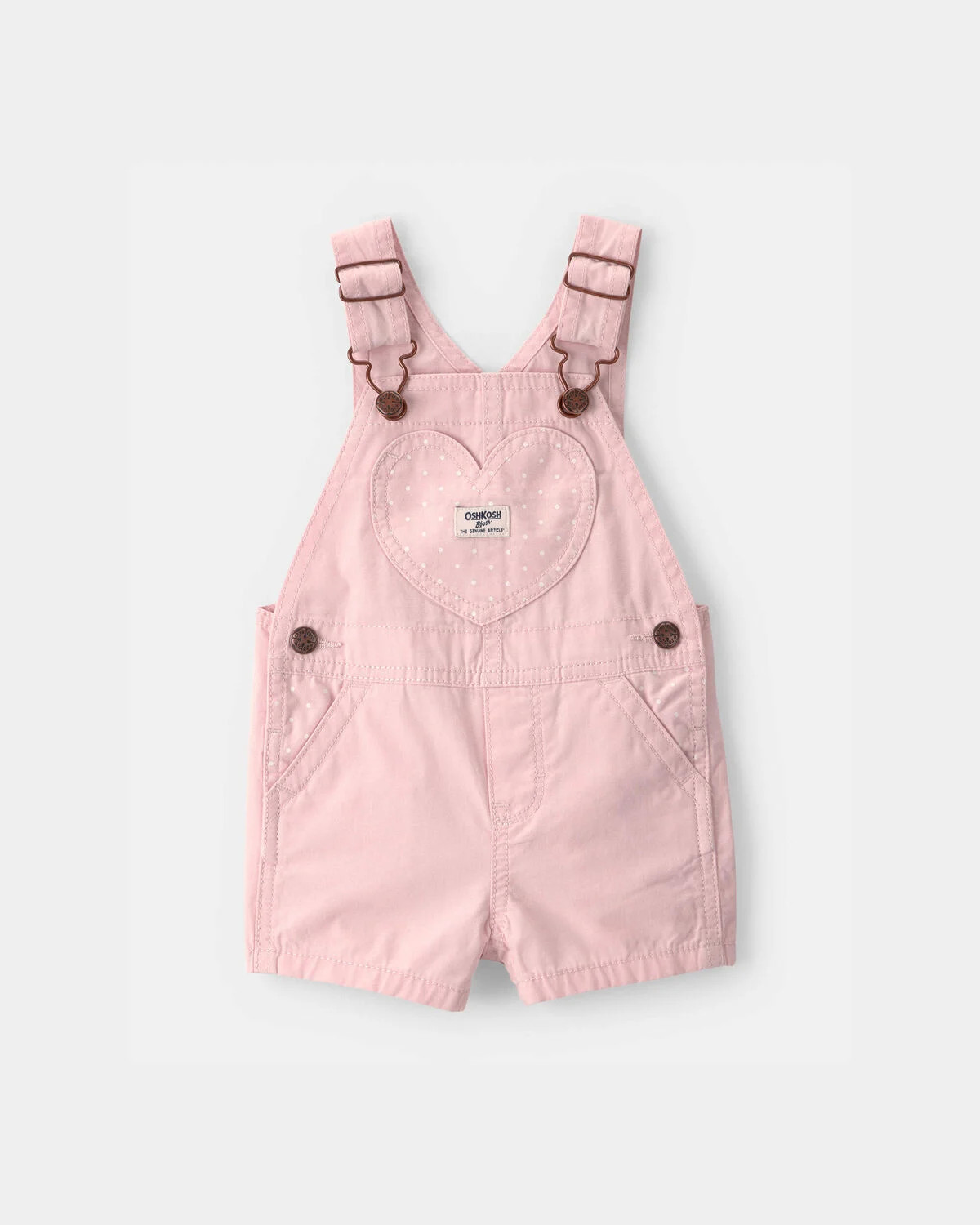 Baby Girl Heart Pocket Canvas Shortall - Pink - OshKosh B'gosh | Carter's | Carter's Inc