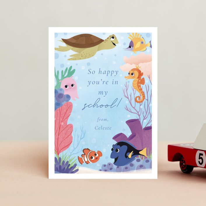 "Disney and Pixar's Finding Nemo Part of my School" - Customizable Classroom Valentine's Day Card... | Minted