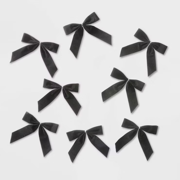 8ct Velvet Bow Black - Wondershop™ | Target