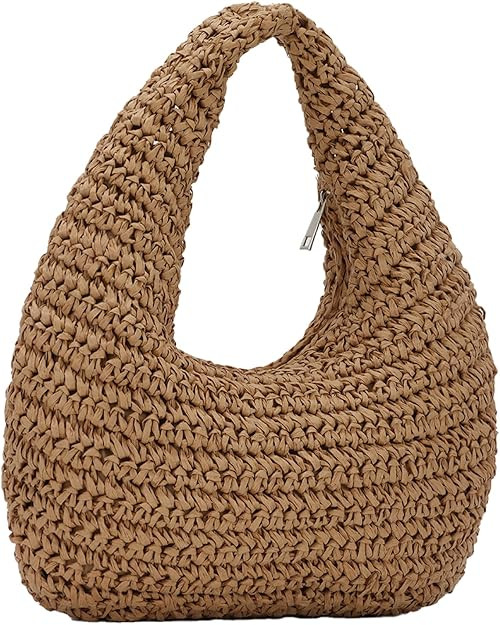 GOKTOW Crescent Straw Handbag for Women,Summer Raffia Beach Purse Tote Hobo Bag 2025 | Amazon (US)