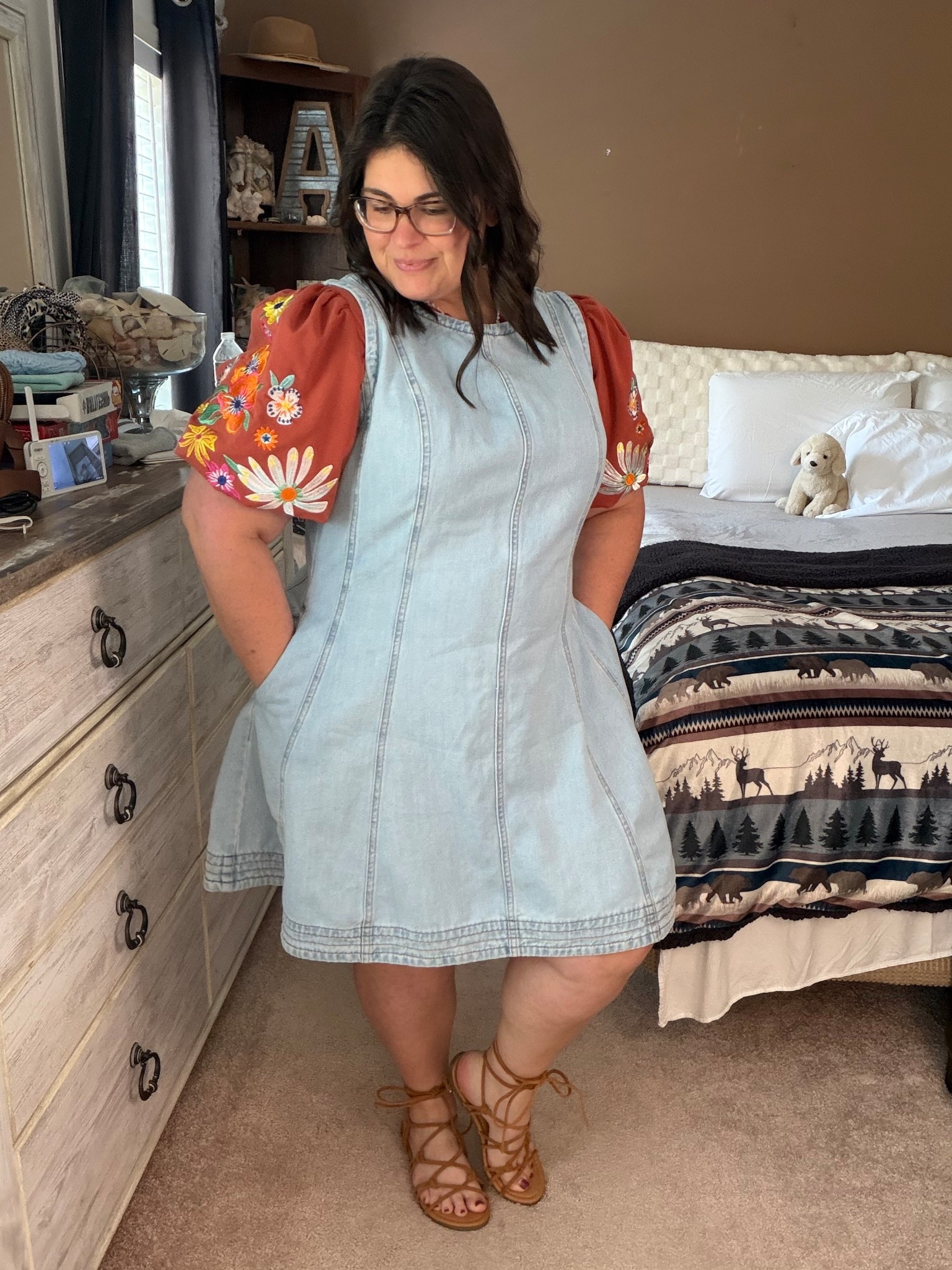 The balance of these puff sleeves with this fit and flare dress are an immediate dopamine hit. 

This look reads library story times, riverfront walks, and gives a complete teacher aesthetic vibe. 

#LTKPlusSize #LTKMidsize #LTKootd