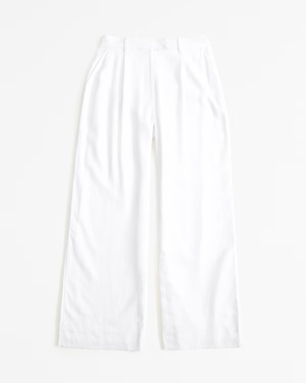 Women's A&F Harper Tailored Linen-Blend Pant | Women's New Arrivals | Abercrombie.com | Abercrombie & Fitch (US)