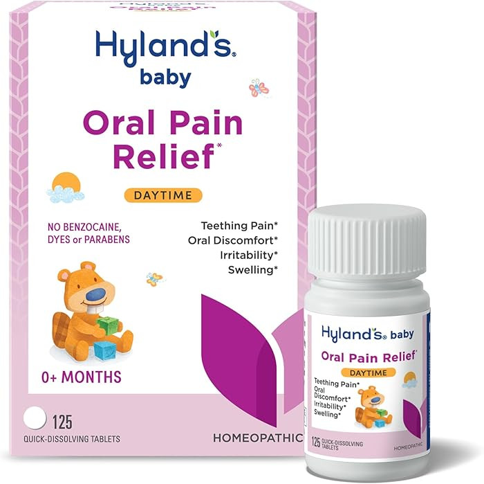 Hyland's Baby Daytime Oral Pain Relief Tablets - 125-Count, Up to 62 Doses - Baby and Toddler Soo... | Amazon (US)